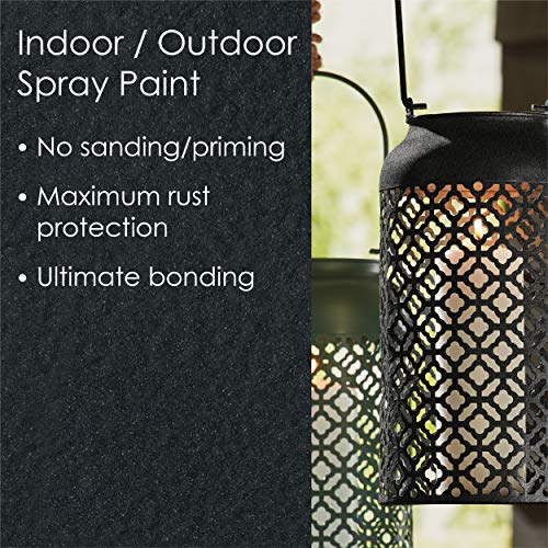 12 oz Krylon K02782007 Black Fusion All-In-One Paint & Primer Spray Paint, Hammered