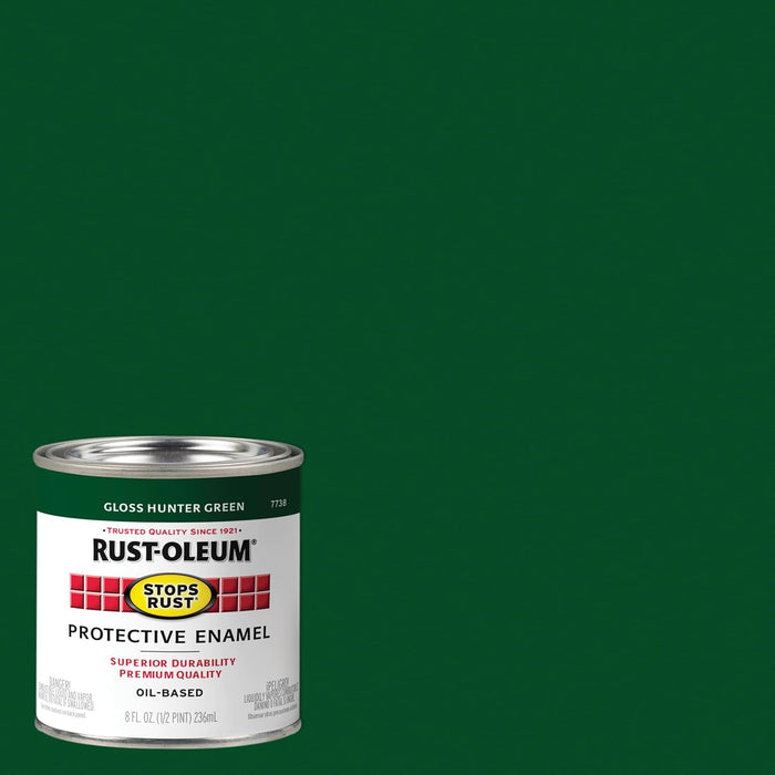Rust-Oleum 7738730 Stops Rust Brush On Paint, Half Pint, Gloss Hunter Green (Pack of 6)