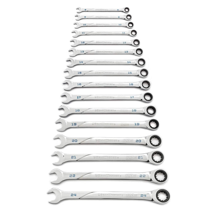 GEARWRENCH 16 Pc. 120XP Universal Spline XL Ratcheting Combination Metric Wrench Set - 86427 16 Piece Metric