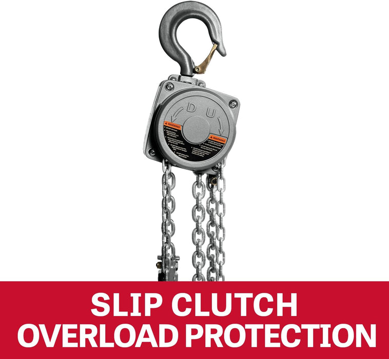 JET 1-Ton Aluminum Hand Chain Hoist, 15' Lift (AL100-100-15)