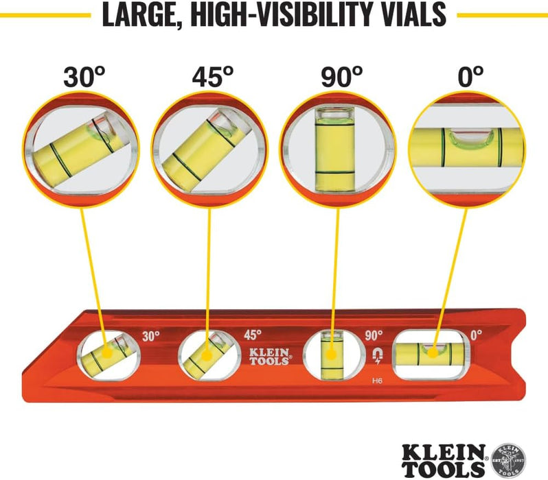 Klein Tools 935RB Torpedo Billet Level, Rare-Earth Magnet