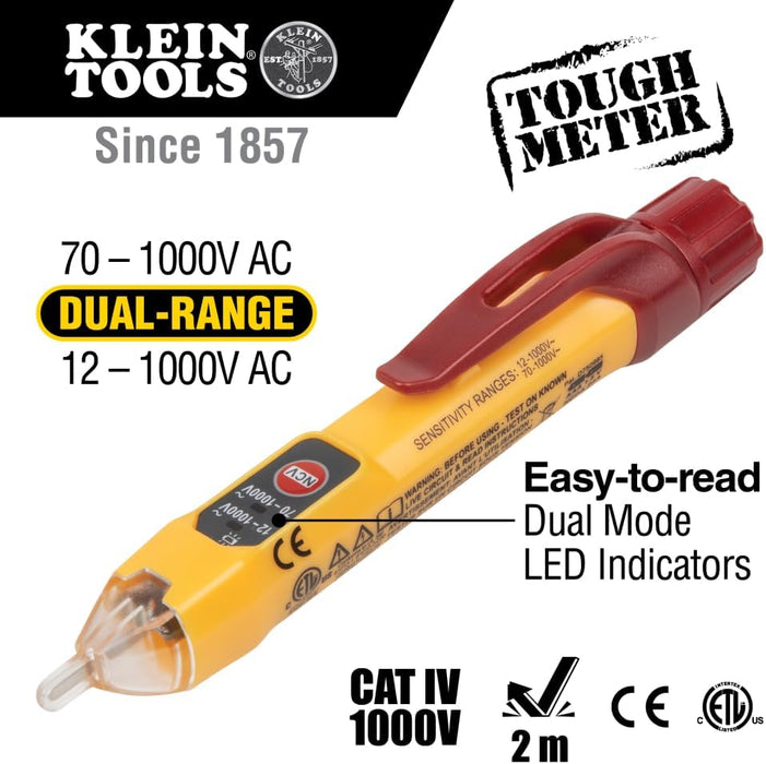 Klein Tools NCVT2P Dual Range Non-Contact Voltage Tester 12 - 1000V AC