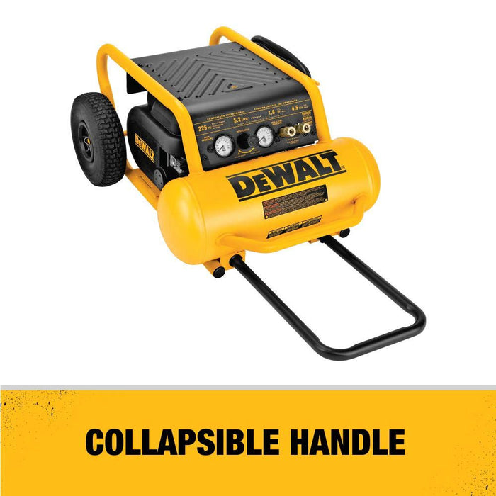 DeWALT 1.6 Hp (D55146) Continuous 200 Psi, 4.5 Gallon Compressor, 17" x 33.75" x 24.5"