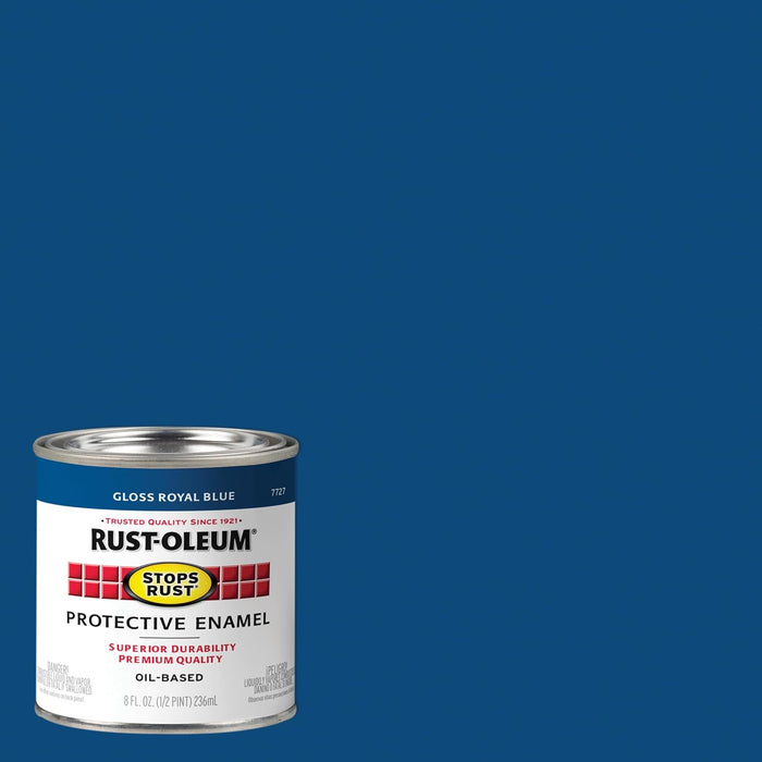 Rust-Oleum 7727730 Stops Rust Brush On Paint, Half Pint, Gloss Royal Blue, 48 Fl Oz (Pack of 6)