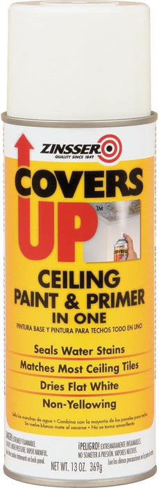 Zinnser 03688 Covers Up Stain Sealing Ceiling Paint, 13 Oz, White (Pack of 1)