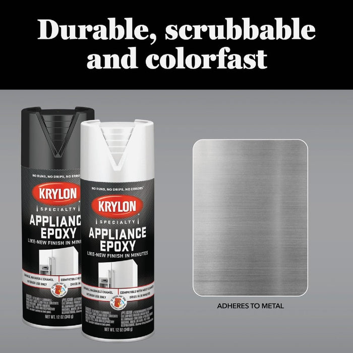 Krylon Appliance Epoxy Spray Paint, 12 oz, Gloss White Multicolor 12 Ounce (Pack of 1) Aerosol