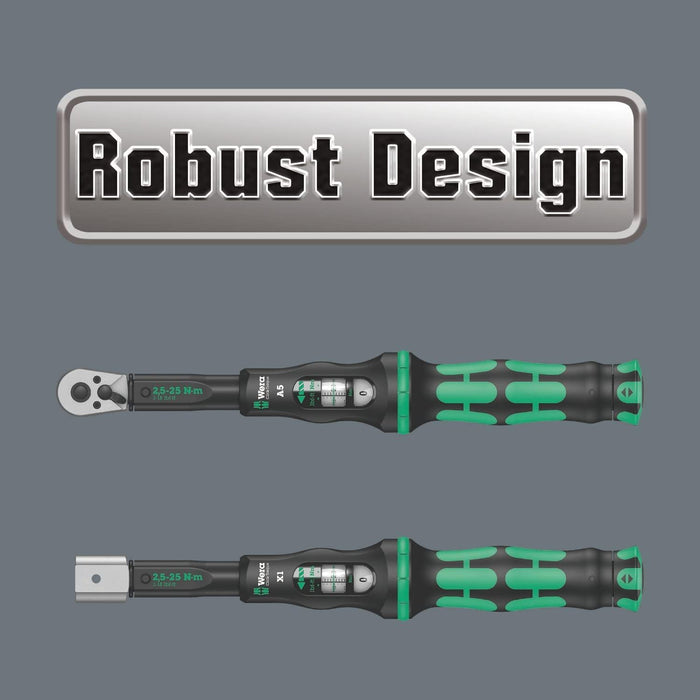 Wera Tools 5075622001 Click-Torque C 3 Torque Wrench with Reversible Ratchet, 1/2" x 40-200 Nm