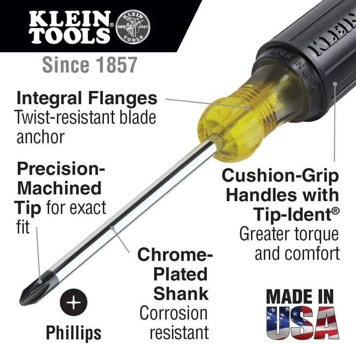 Klein Tools 85484 Screwdriver Set, Mini Slotted and Phillips, 4-Piece