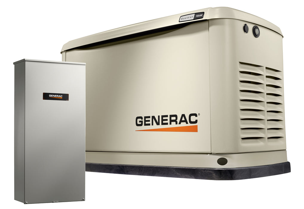 Generac 7228 Guardian 18kW LP / 17kW NG Home Standby Generator – Air-Cooled, Wi-Fi Enabled, 200-Amp Transfer Switch