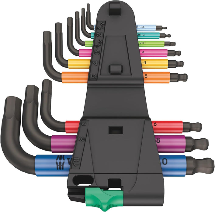 Wera Tools (5133164001) 950/9 Hex-Plus Multicolour 2 L-Key Set, Metric, BlackLaser, 9 Pieces
