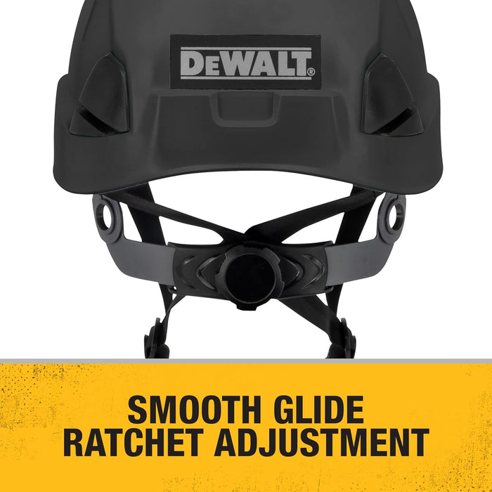 ‎DEWALT | ‎DPG22V-BLACK | DEWALT DPG22V Black Type II Class C 4-Point Ratcheting Vented Safety Helmet