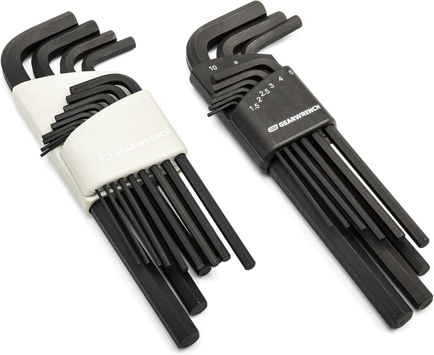 GEARWRENCH 44 Piece 90-Tooth SAE/Metric Ratcheting Wrench and Hex Key Set - 86528