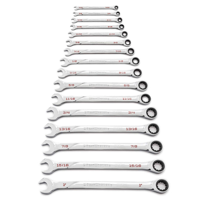 GEARWRENCH 16 Pc. 120XP Universal Spline XL Ratcheting Combination Wrench Set, SAE - 86451