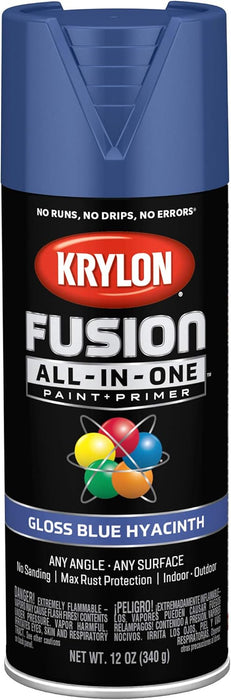 Krylon Fusion All-In-One Adhesive Spray Paint for Indoor/Outdoor Use, 12 oz, Blue Hyacinth Blue Hyacinth 12 Ounce (Pack of 1) Gloss