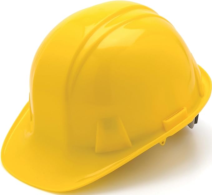 Pyramex Safety SL Series Full Brim Hard Hat, 6-Point Ratchet Suspension, Red, Medium