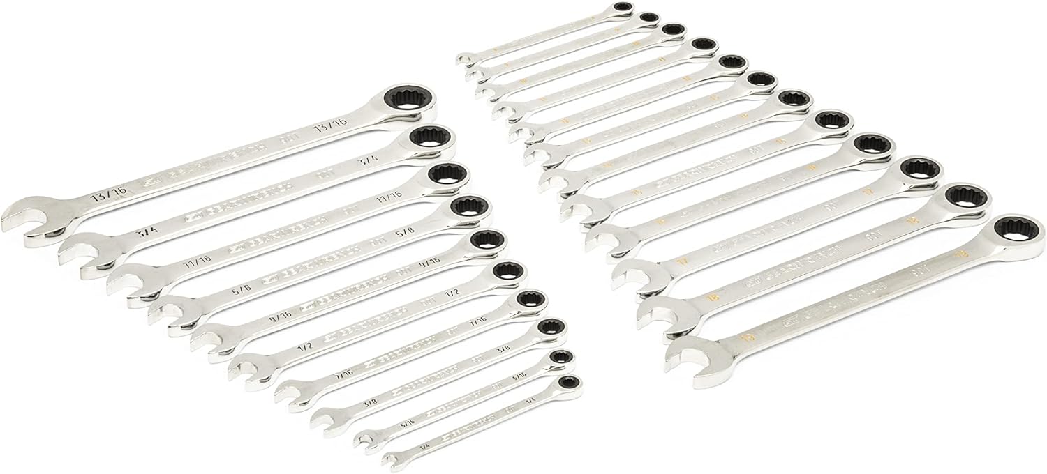 GEARWRENCH 44 Piece 90-Tooth SAE/Metric Ratcheting Wrench and Hex Key Set - 86528