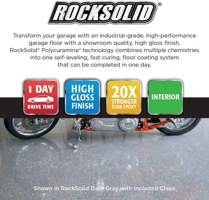 Rust-Oleum 60009 RockSolid Polycuramine Garage Floor Coating, 1 Car Kit, High Gloss Mocha