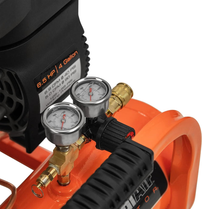 Contractor 4 Gallon Gas Air Compressor, 196cc Kohler SH270 Engine, Direct Drive Pump, 55 dB Quiet Operation, Portable Gas Air Compressor, Durable and Efficient Design