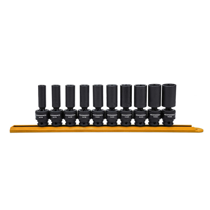 GEARWRENCH (84924N) 10 Pc. 3/8 Inch Drive 6 Pt. Deep Universal Impact Socket Set, Metric