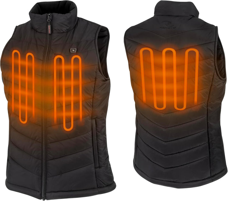 Radians (RHG-V201B-XL) Womens Heated Puffer Vest Kit with Battery, Black, X-Large