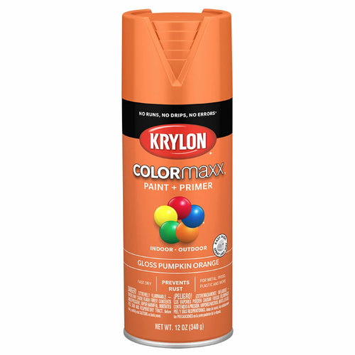 Krylon K05532007 COLORmaxx Spray Paint and Primer for Indoor/Outdoor Use, Gloss Pumpkin Orange 12 Ounce (Pack of 1)