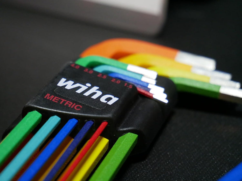 Wiha 66980 9 Piece Ball End Color Coded Hex L-Key Set - Metric