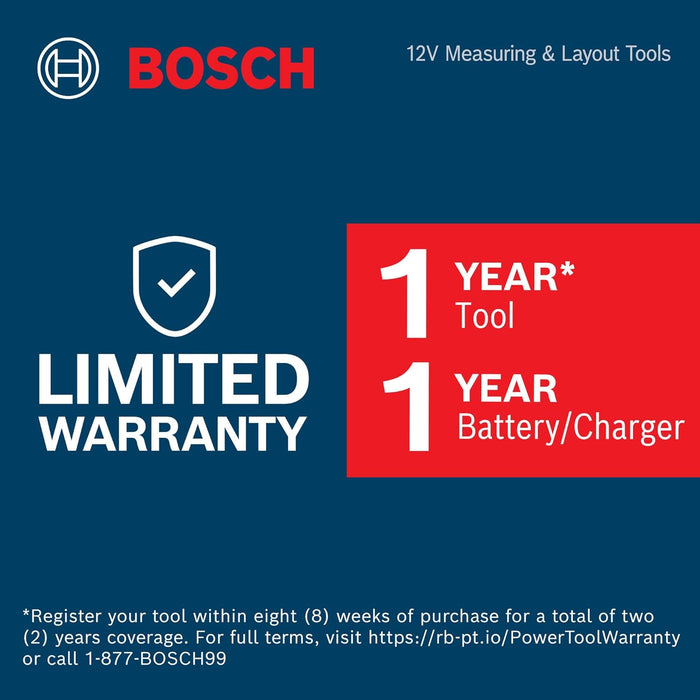 BOSCH GLL330-42CGL 12V Max 360⁰ Bluetooth Connected Green-Beam Three-Plane Laser Kit - Includes 12V Battery, Charger, Mount, Clip, Target Plate, Case