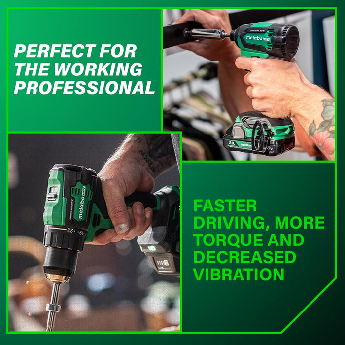 Metabo HPT 18V MultiVolt Cordless Brushless Driver Drill & Impact Driver Combo Kit, Power Tool Kit, 2 Lithium-Ion Metabo HPT Batteries and Charger, High Torque, Compact Lightweight Design, KC18DEXQB KC18DEXQB Only