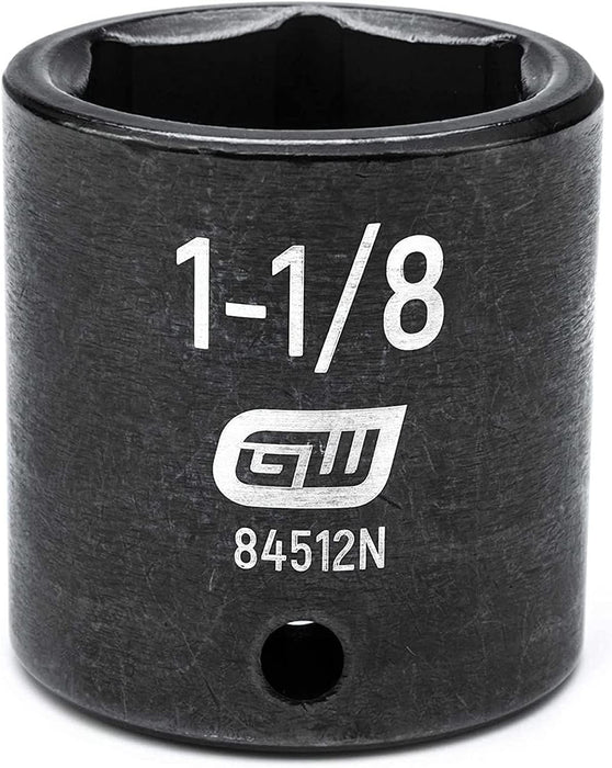GEARWRENCH 84512N 1/2" Drive 6 Pt. Standard Impact Socket, 1-1/8"