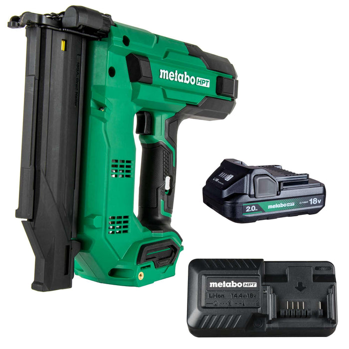 Metabo HPT 18V MultiVolt 18-Ga Compact Cordless Brad Nailer Kit, Includes 1-18V 2.0 Ah Battery, NT1850DG
