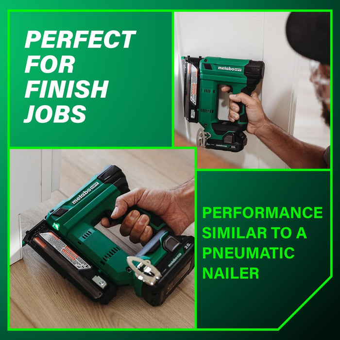 Metabo HPT 18V MultiVolt Cordless 23-Gauge Pin Nailer Kit | Includes Battery and Charger | Double Trigger for Maximum Safety | One Piece Nose Structure | Dry Fire Lockout | NP1835DA