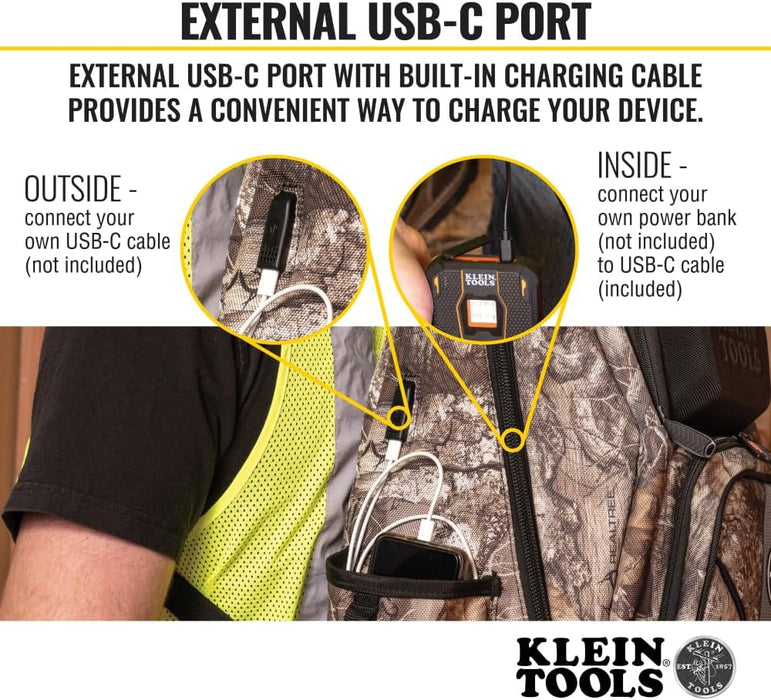 Klein Tools 62800BPCAMO Tradesman Pro XL Tool Bag Backpack, 40 Pockets, Camo