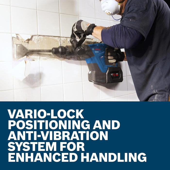 BOSCH GSH18V-5L212 PROFACTOR 18V SDS-max Demolition Hammer with L-Boxx-2 and (2) 12 Ah PROFACTOR Batteries