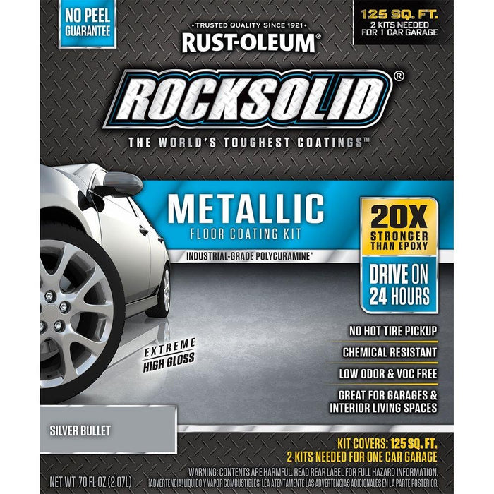 Rust-Oleum 286983 Metallic Floor Coating Kit - Silver Bullet, 70 Fl Oz (Pack of 1)