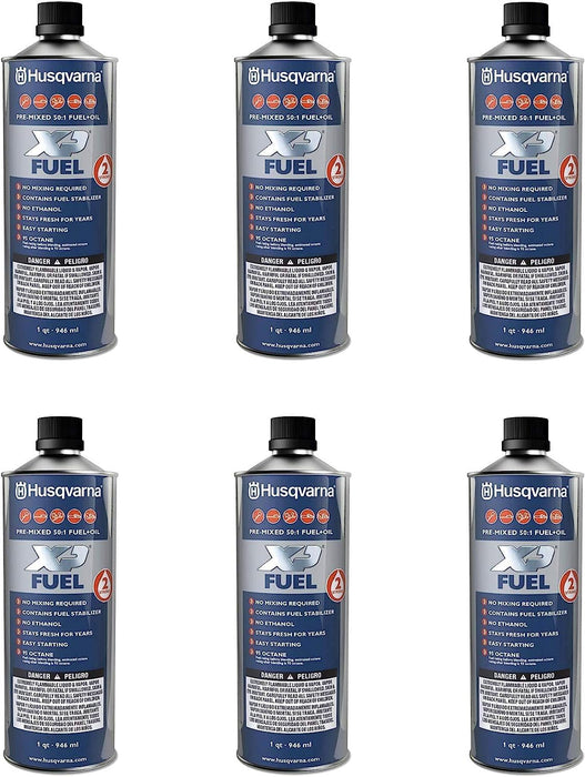 Husqvarna 584309701 XP Pre-Mixed 2-Stroke Fuel and Engine Oil Quart (6 Pack)