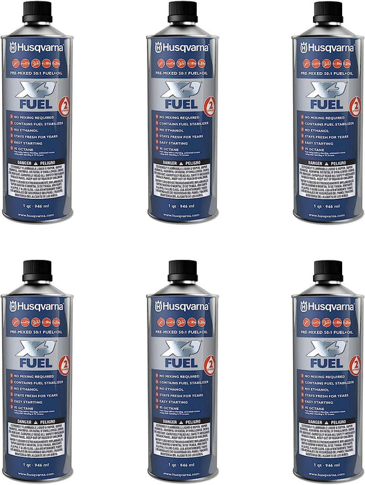 Husqvarna 584309701 XP Pre-Mixed 2-Stroke Fuel and Engine Oil Quart (6 Pack)
