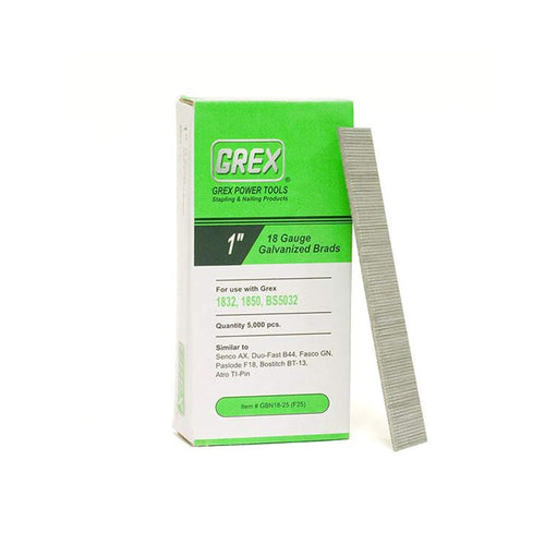 Grex GBN18-25 (F25) 1 In. 18 Ga. Brad Nails, Galvanized, 5M