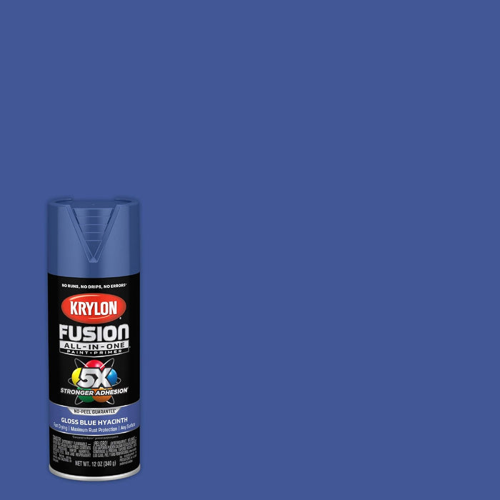 Krylon Fusion All-In-One Adhesive Spray Paint for Indoor/Outdoor Use, 12 oz, Blue Hyacinth Blue Hyacinth 12 Ounce (Pack of 1) Gloss