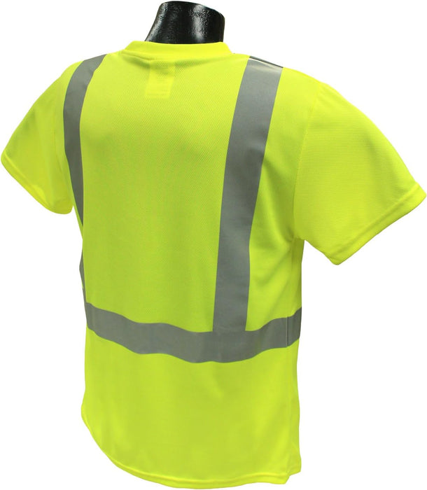 Radians ST11B-2PGSW Type R Class 2 Short Sleeve Black Bottom T-Shirt, Safety Green, Size 2X-Large