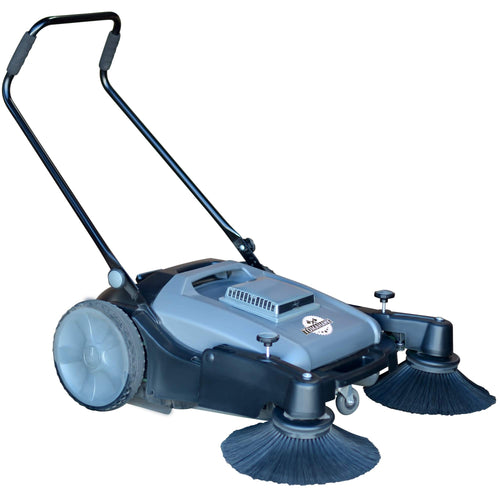 Tomahawk Industrial 38" Walk Behind Push Sweeper with Triple Power Side Brooms Floor Cleaning of Dust Litter Grass Sweeper, 38"