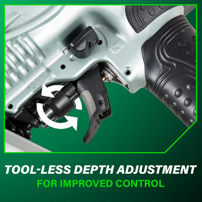 Metabo HPT Framing Nailer, Pro-Preferred Power Nailer for Flooring, Roof Decking, and More, Lightweight 7.5 lbs Framing Tool for 21° 2" to 3-1/2" Plastic Collated Nails, NR90AES1 NR90AES1 Only
