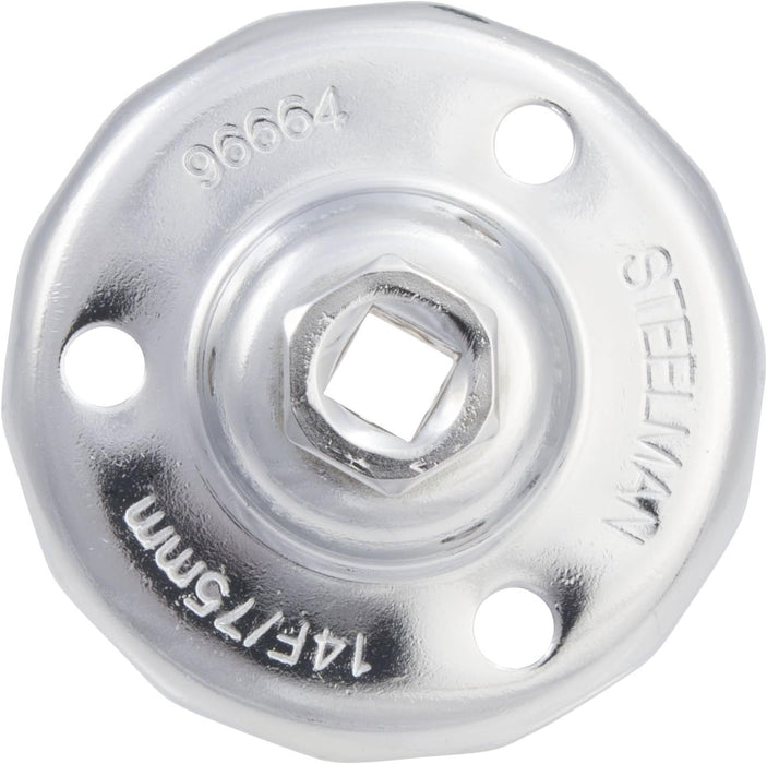 Steelman 96664 75mm x 14 Flute Oil Filter Cap Wrench, 3-8 inch Drive, Low-Profile Design for Confined Space