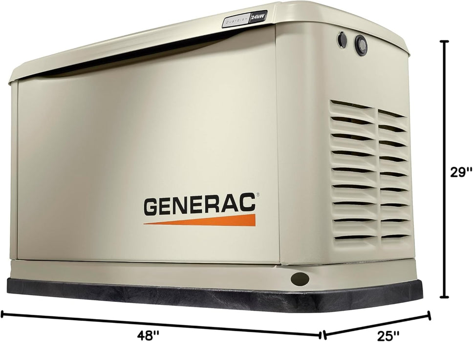 Generac 7209 Guardian 24kW Home Standby Generator – Aluminum Enclosure, Wi-Fi Enabled, G-Force Engine, Whole House Backup