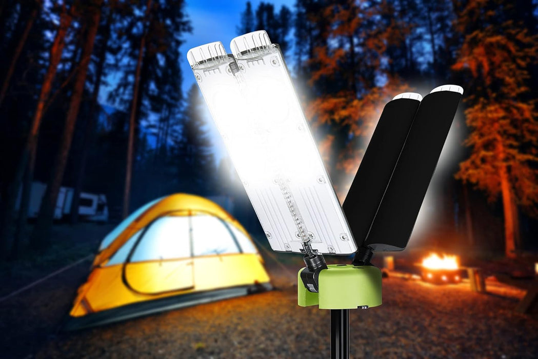 PowerSmith Voyager PVLR8000A 8000 Lumen Collapsible Cordless Tripod LED Work Light with Battery, Charger & Carry Bag Included. Optional 3-Way Power, Remote Control , Black