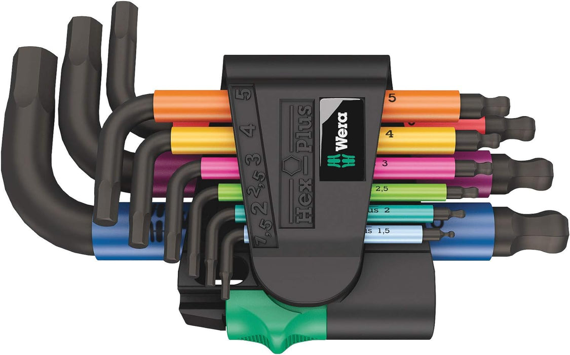 Wera Tools (5133164001) 950/9 Hex-Plus Multicolour 2 L-Key Set, Metric, BlackLaser, 9 Pieces