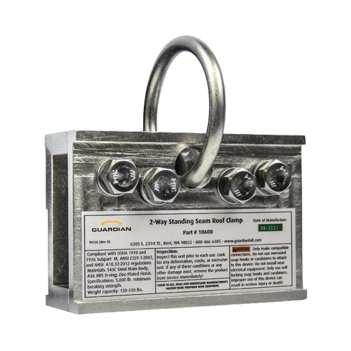 Guardian Fall Protection (10600) Standing Seam Roof Clamp