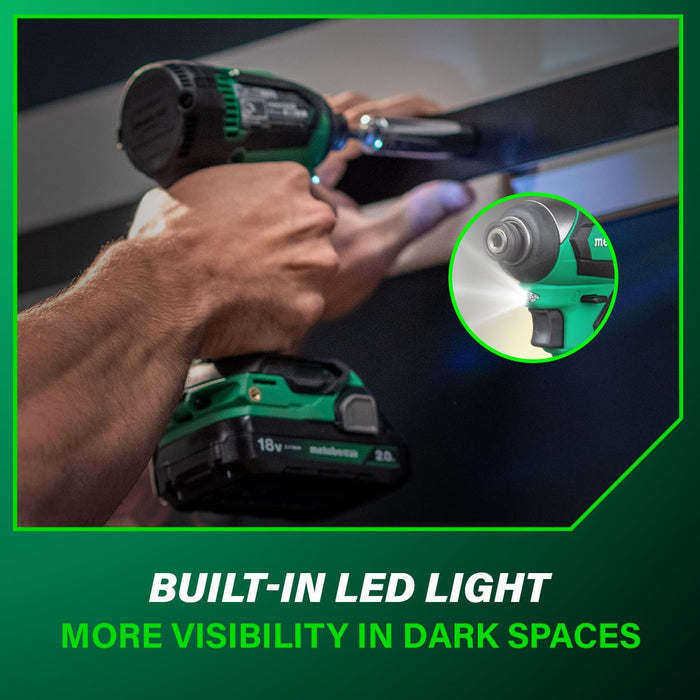Metabo HPT 18V MultiVolt Cordless Brushless Driver Drill & Impact Driver Combo Kit, Power Tool Kit, 2 Lithium-Ion Metabo HPT Batteries and Charger, High Torque, Compact Lightweight Design, KC18DEXQB KC18DEXQB Only