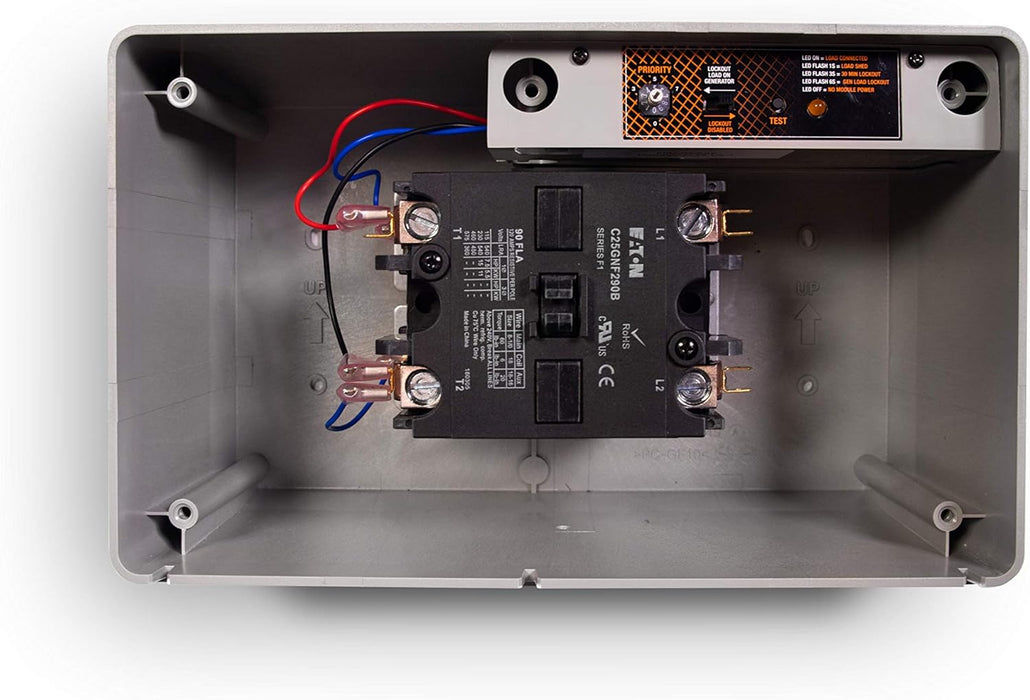 Generac 7006 100 Amp Load Manager - Efficient Load Prioritization and Wire-Free Technology for Reliable Power Management - Lock-Feature and LED Status Display for Convenient Operation - Gray