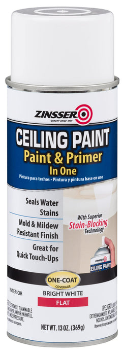 Zinsser Ceiling Acrylic Paint & Primer in One, 13 oz, Flat White (Pack of 1)