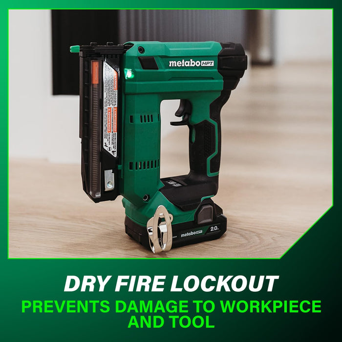 Metabo HPT 18V MultiVolt Cordless 23-Gauge Pin Nailer Kit | Includes Battery and Charger | Double Trigger for Maximum Safety | One Piece Nose Structure | Dry Fire Lockout | NP1835DA